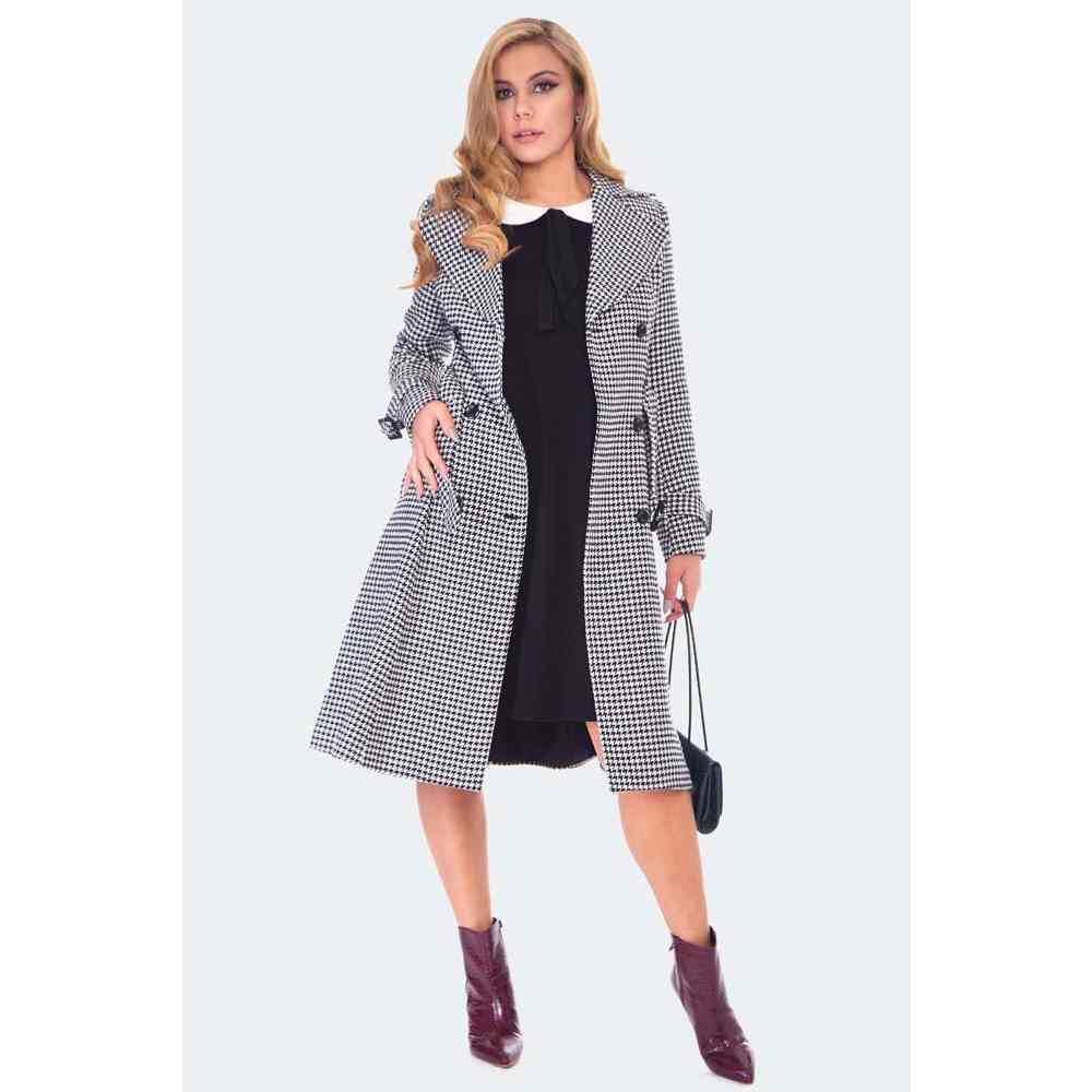 Voodoo Vixen - Houndstooth Trench Jas - Multicolours